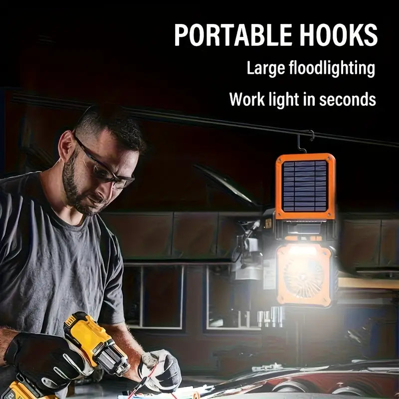 Portable Camping Fan with LED Light