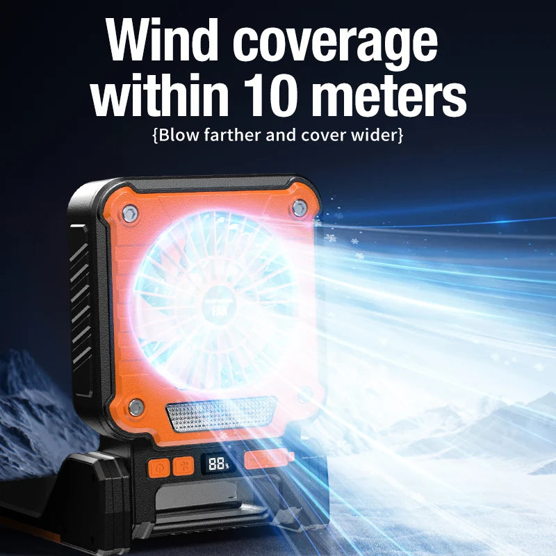 Portable Camping Fan with LED Light