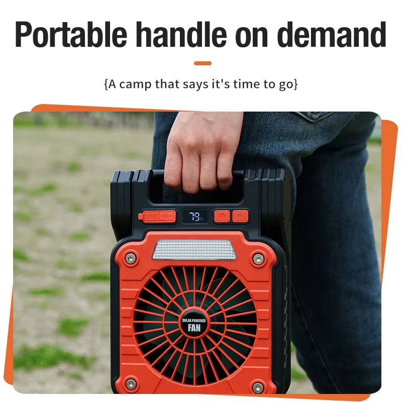 Portable Camping Fan with LED Light