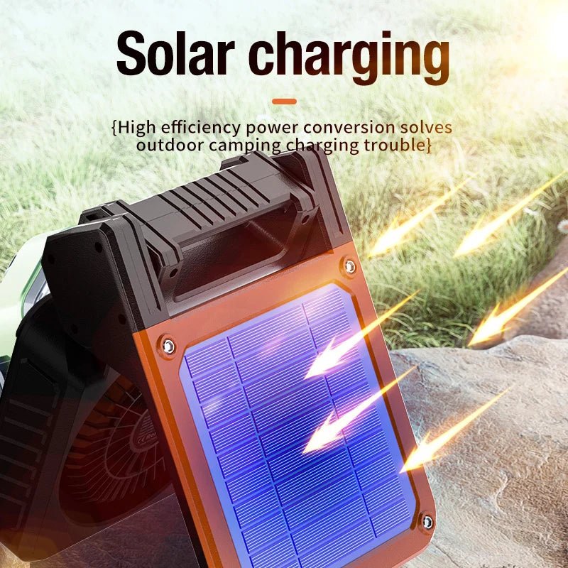 Portable Camping Fan with LED Light